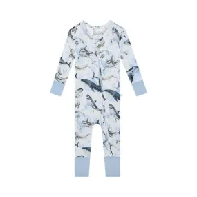 Boy's Bamboo Convertible Footie Romper - Sharkly