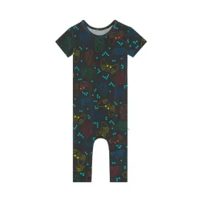 Boy's Bamboo Short Sleeve Basic Romper - Posh Player One