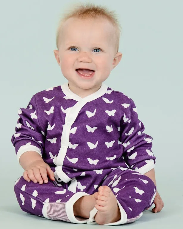 Butterfly Kimono Romper Purple Organic Cotton