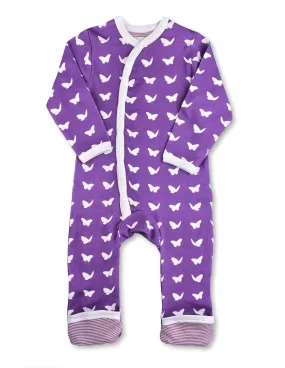 Butterfly Kimono Romper Purple Organic Cotton