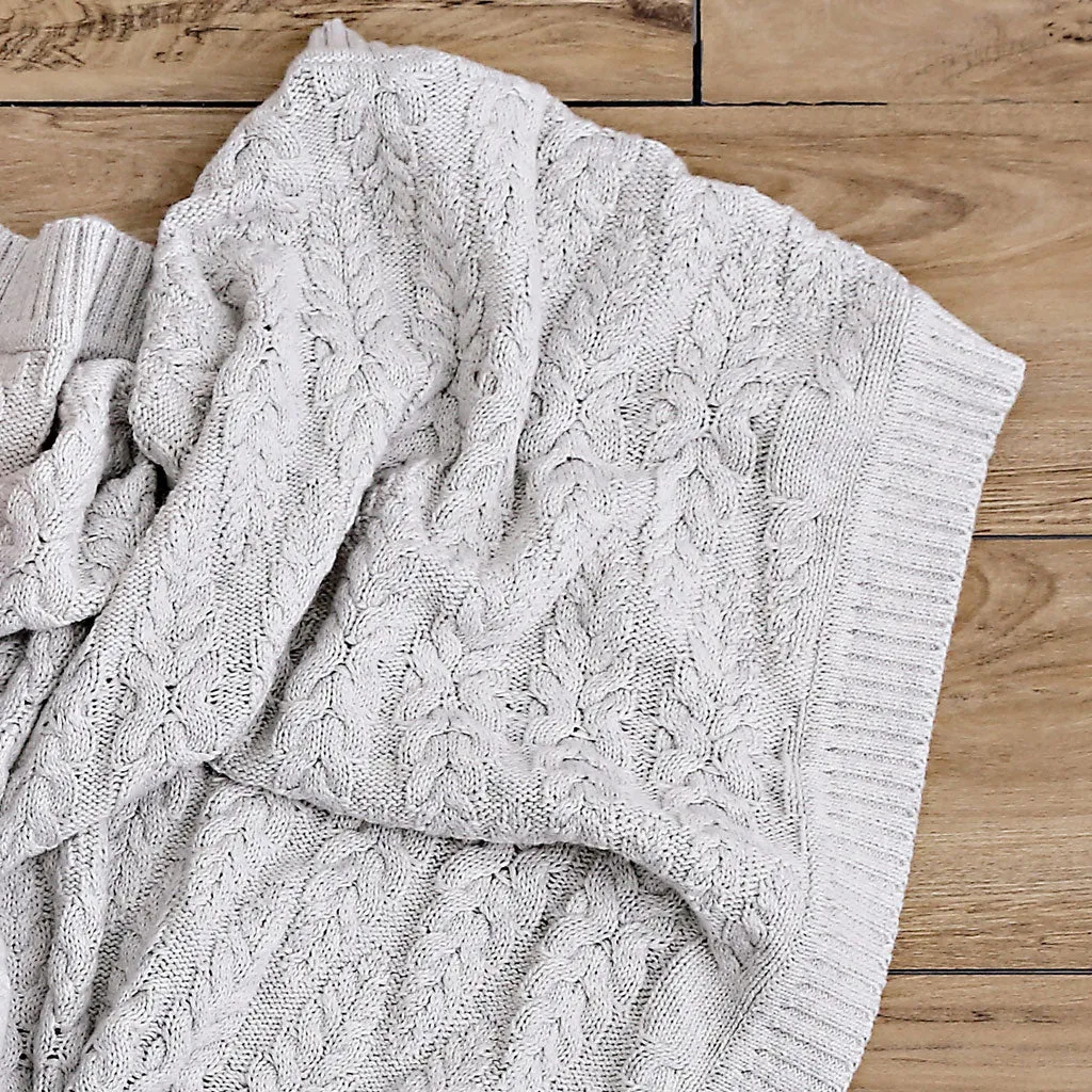 Cable Heirloom Blanket  - silver