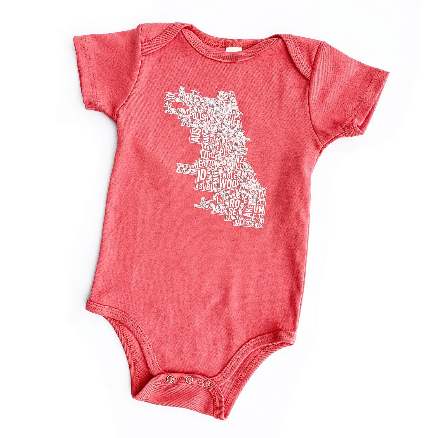Chicago Neighborhood Map Baby Onepiece