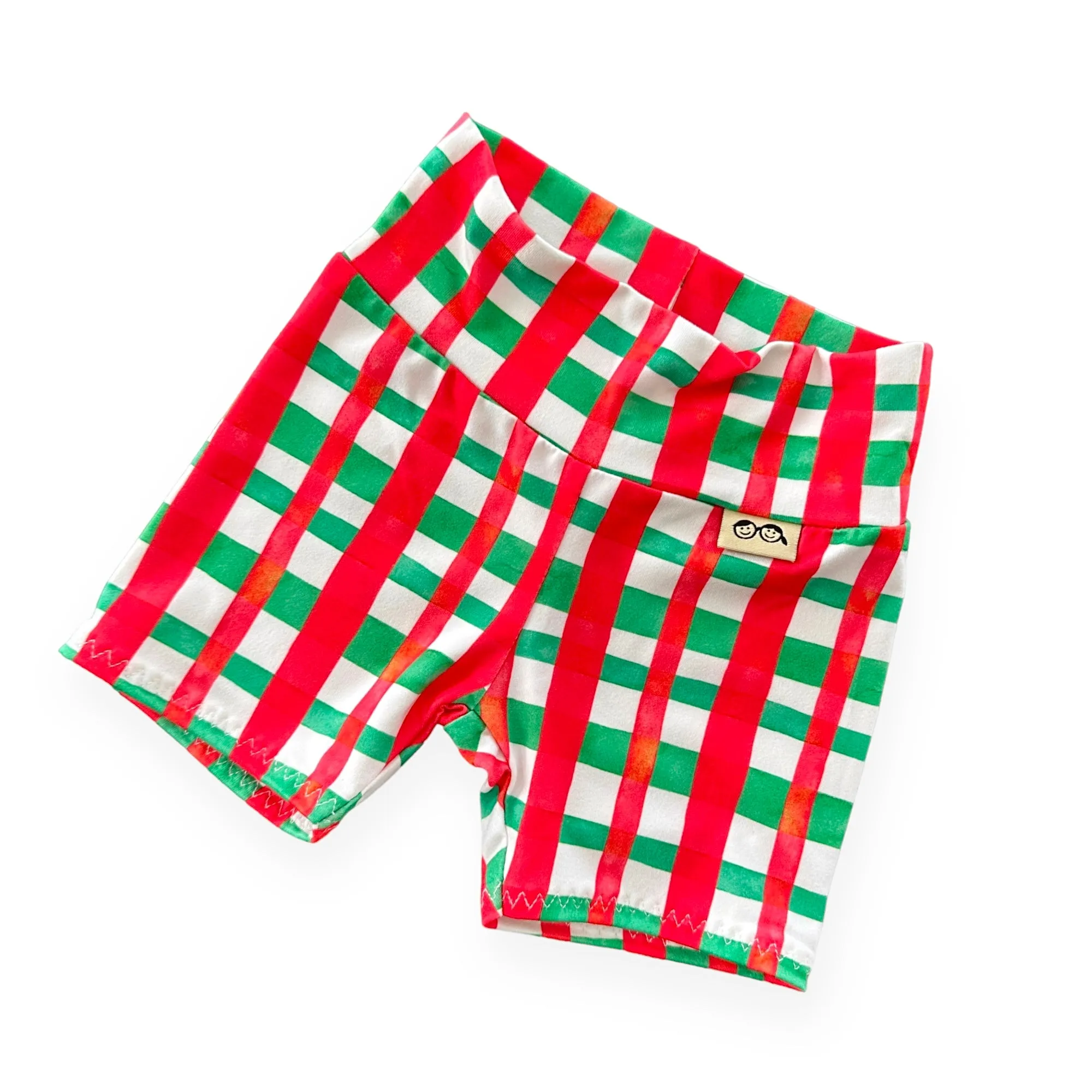 Christmas Gingham Biker Shorts