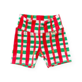 Christmas Gingham Biker Shorts