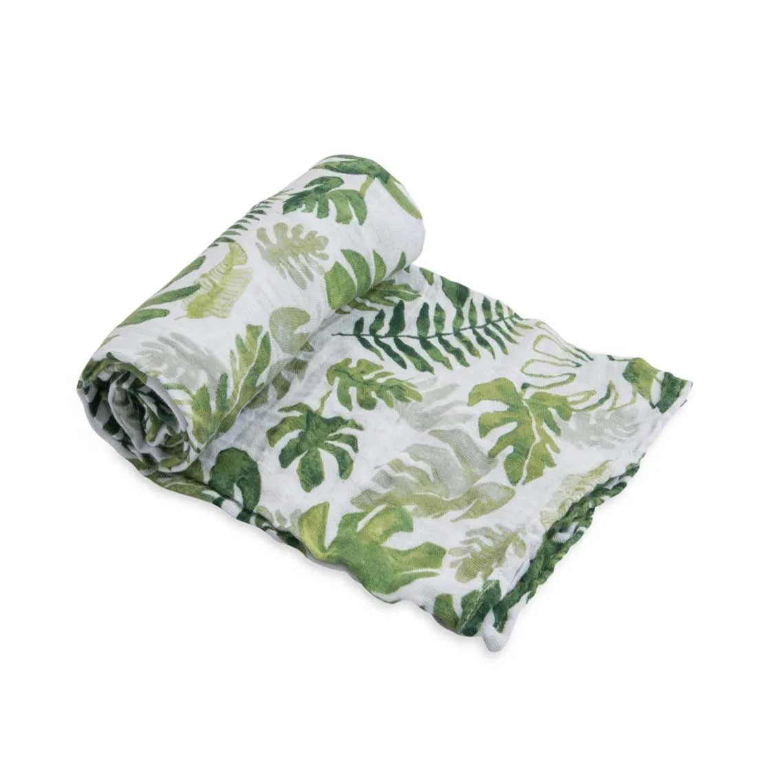 Cotton Muslin Swaddle – Tropical Leaf