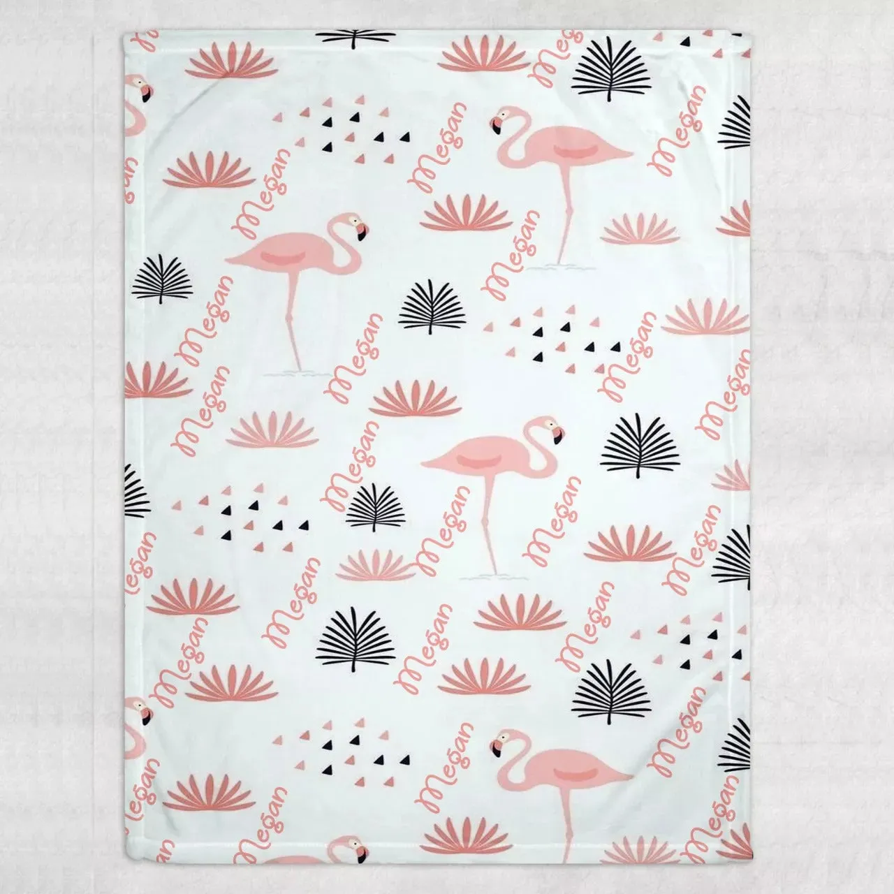 Custom With Name Baby Cute Flamingo Blanket New Born Baby Gift Throw Blanket Animal Kid Baby Blanket