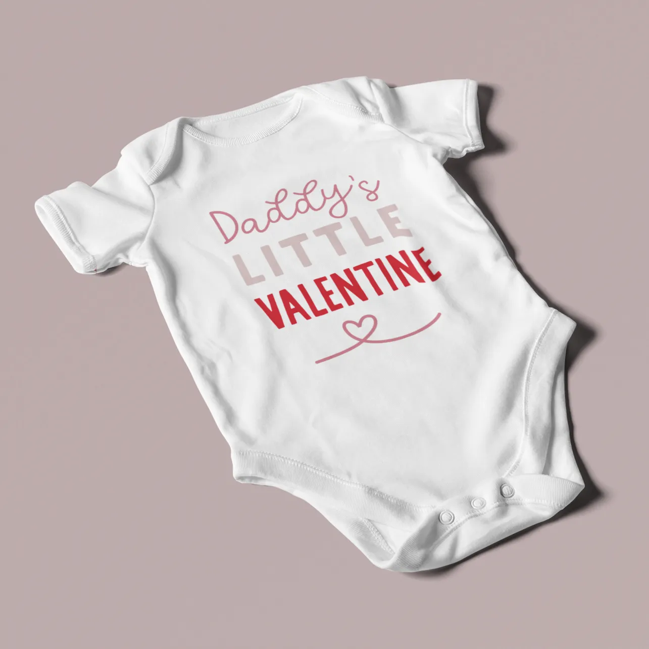 Daddy’s Little Valentine Baby Grow - Valentines Day Baby Outfit - Organic Baby Clothes