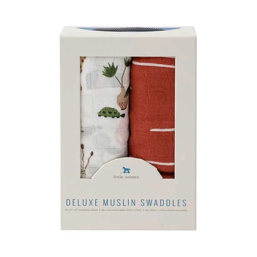 Deluxe Muslin Swaddle 2pk – Safari Social