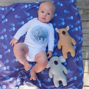 Echidna DJ Ants | Organic Cotton Bodysuit | Long Sleeve | Size 1