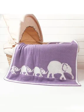 Elephants Knitted Acrylic Blankets