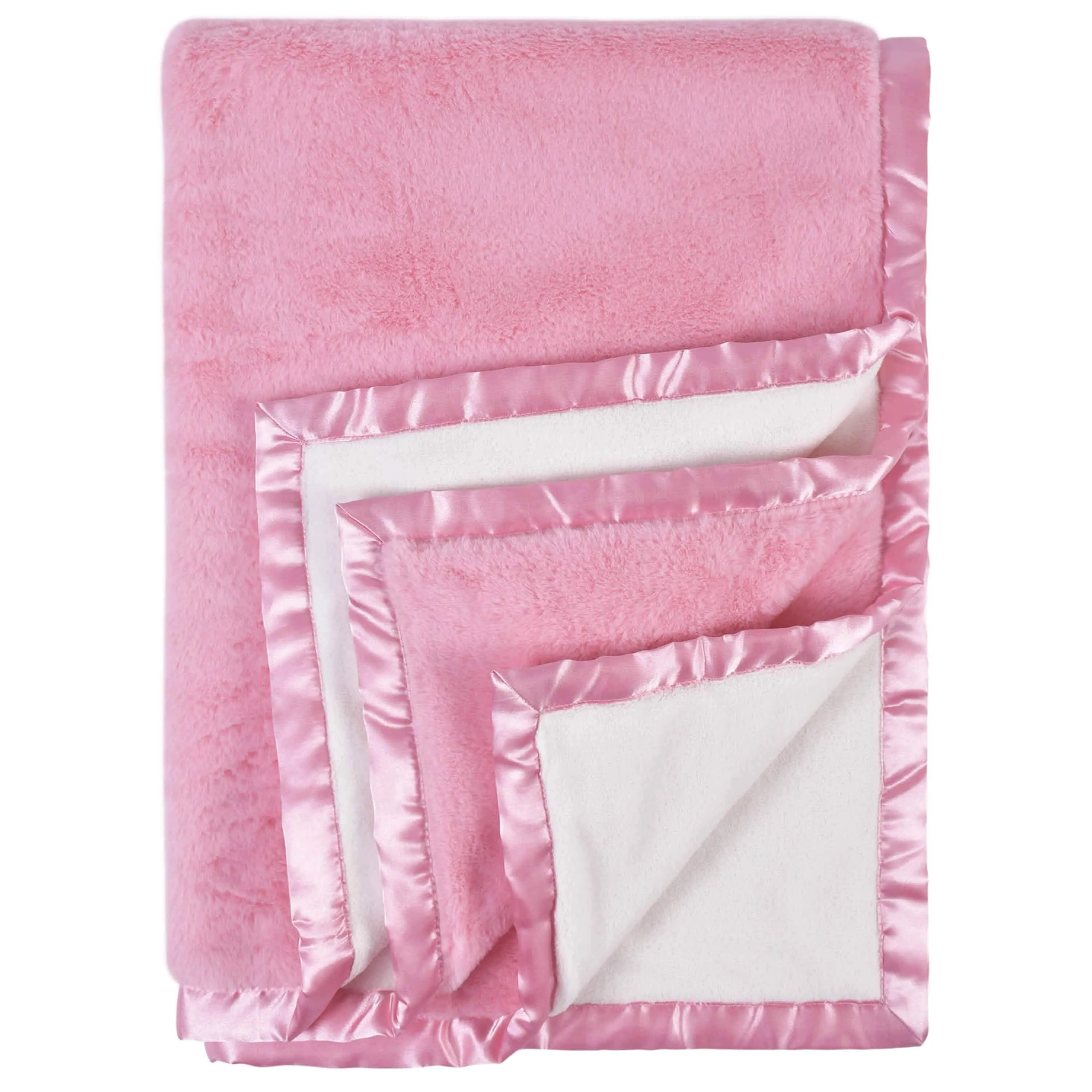 Embroidered Girls Light Pink Plush Blanket