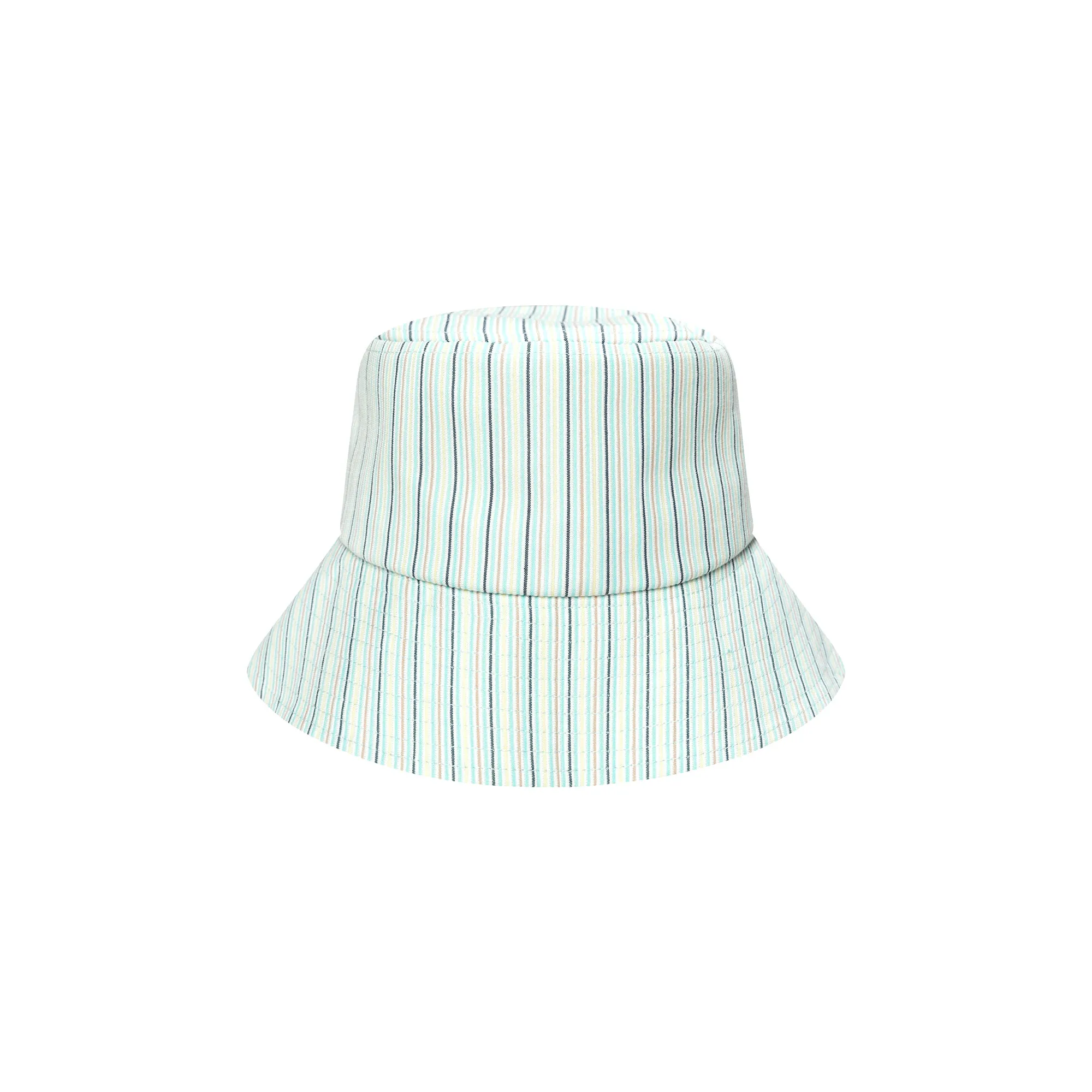Embroidered Striped Chuu Made Bucket Hat