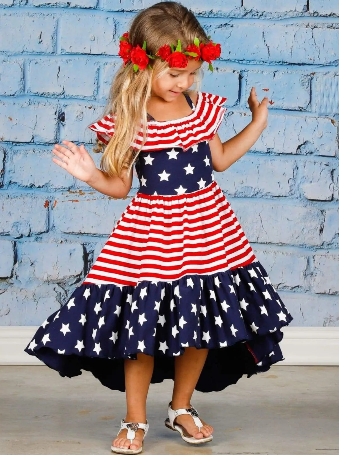 Feeling BAE-triotic Hi-Lo Ruffle Dress