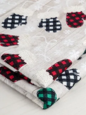 Festive Mitten Print Cotton Flannel Deadstock - Multicolour