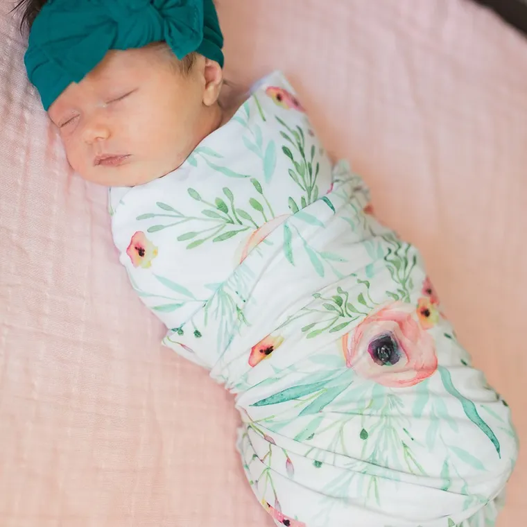 Floral Kiss Baby Swaddle Blanket