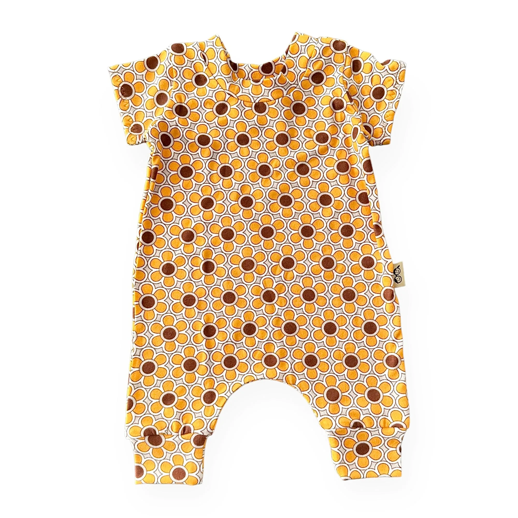 Funky Florals in Mustard Harem Romper