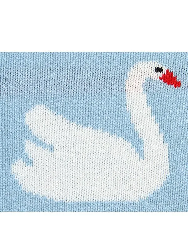 Geese Knitted Acrylic Wrap Blankets for Infant Baby