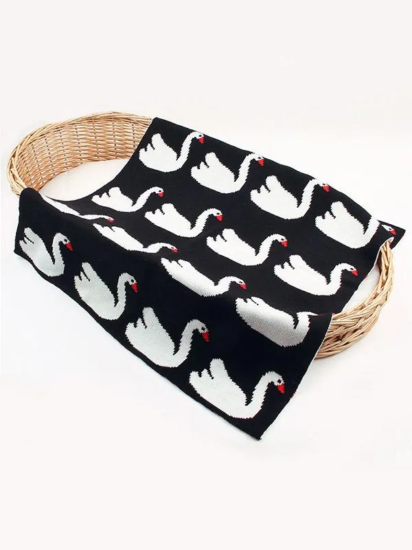 Geese Knitted Acrylic Wrap Blankets for Infant Baby