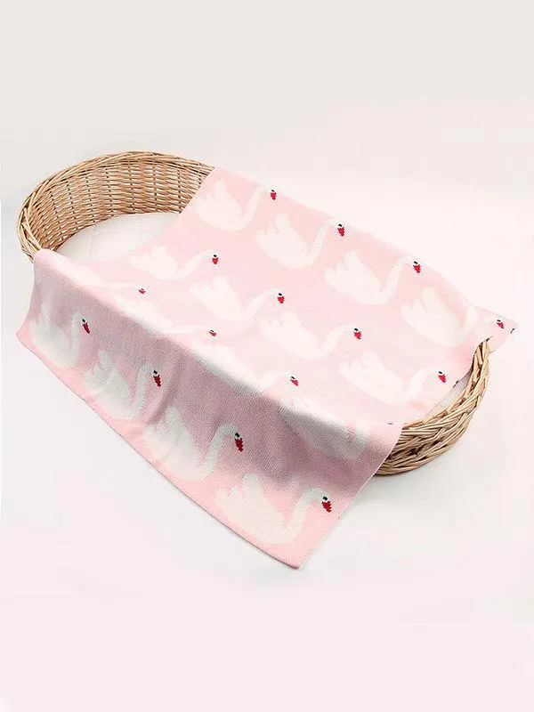 Geese Knitted Acrylic Wrap Blankets for Infant Baby