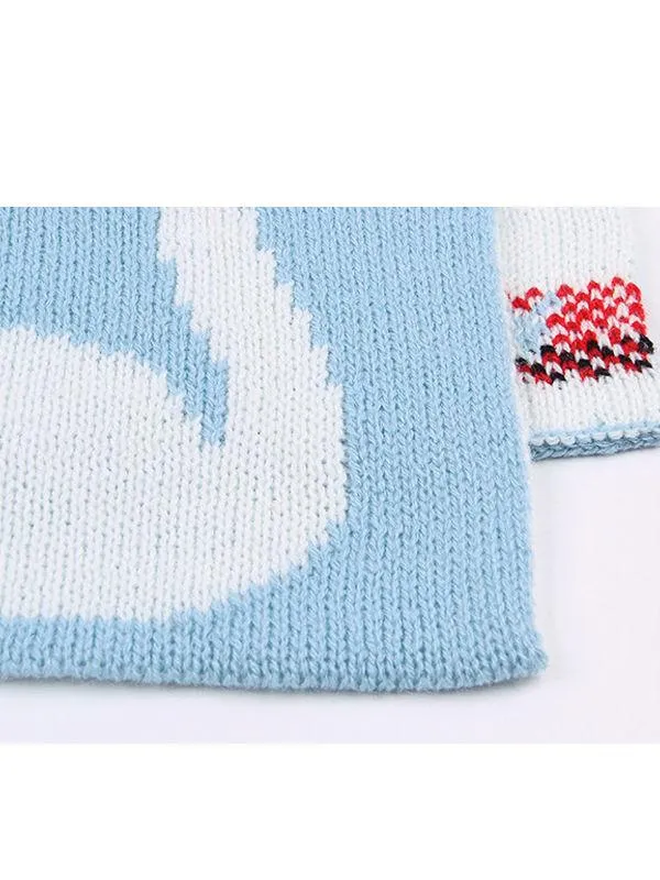 Geese Knitted Acrylic Wrap Blankets for Infant Baby