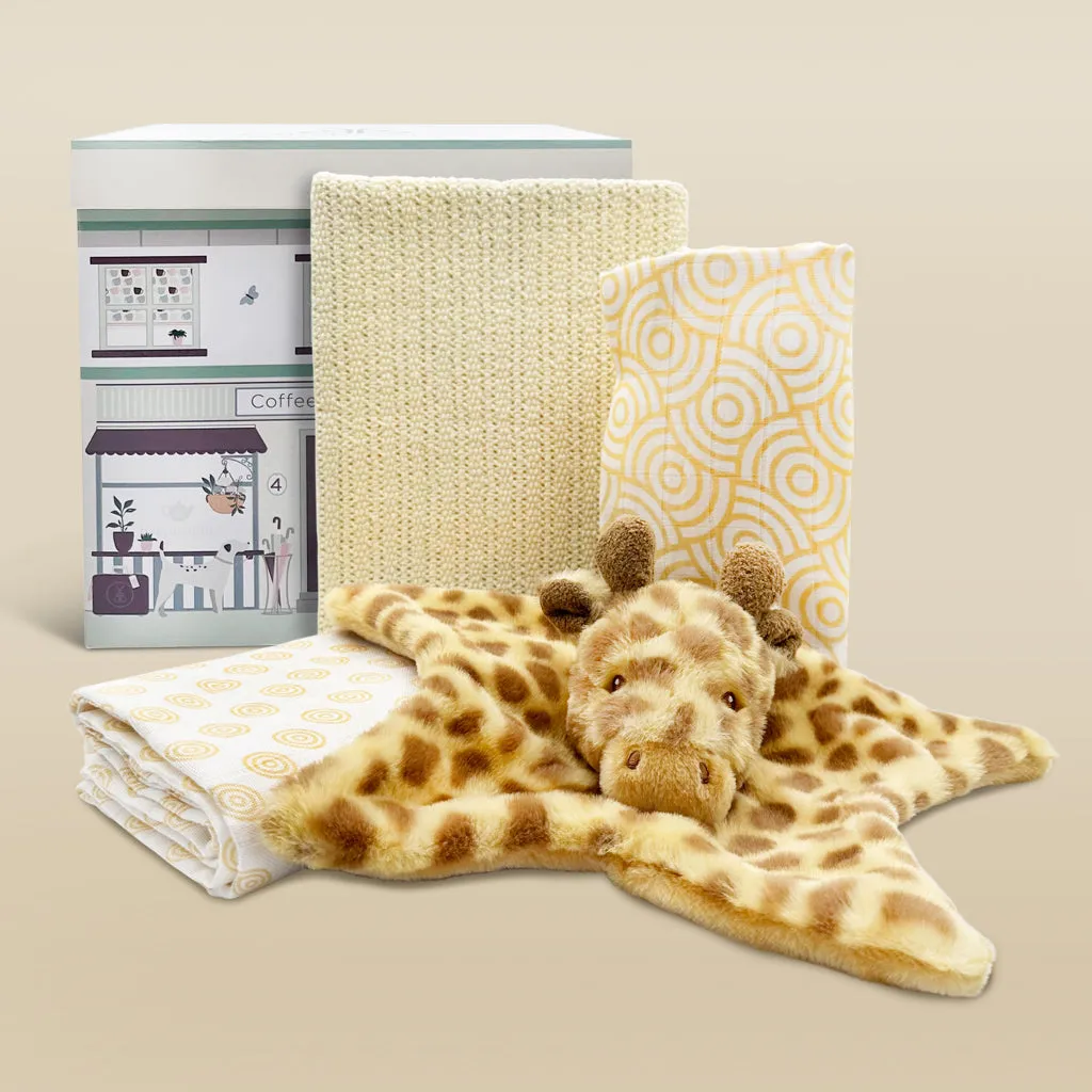 Georgie Giraffe Comforter with Swaddles and Blanket Baby Gift