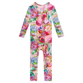 Girl's Bamboo Convertible Footie Romper - Elizabeth (Floral)