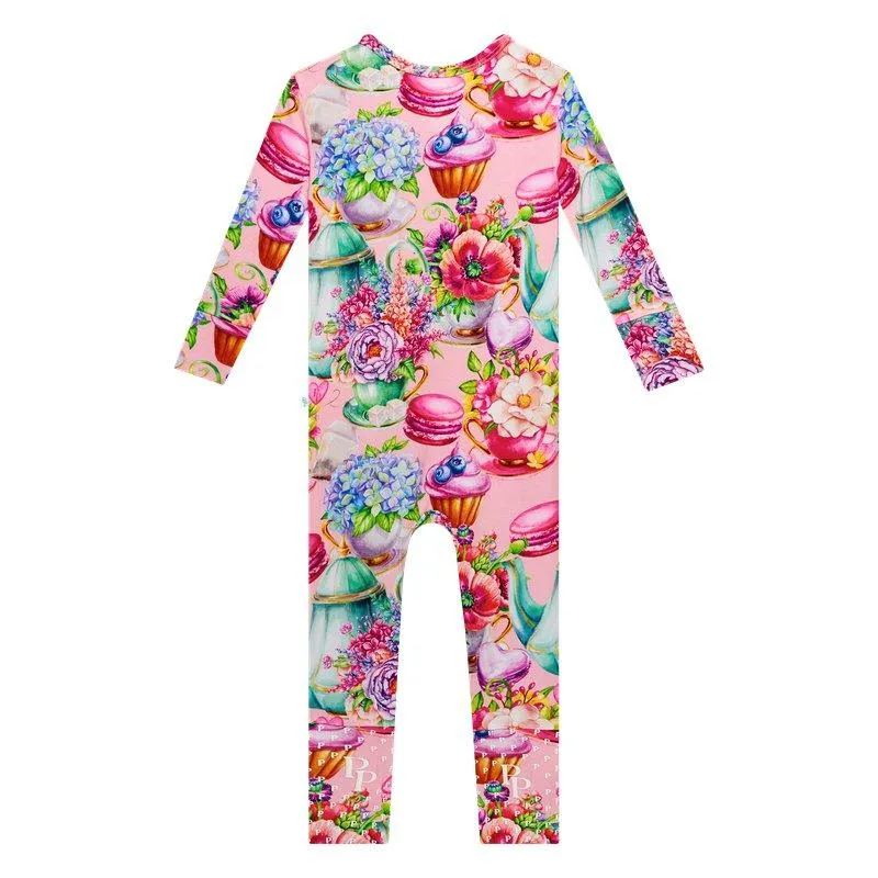 Girl's Bamboo Convertible Footie Romper - Elizabeth (Floral)