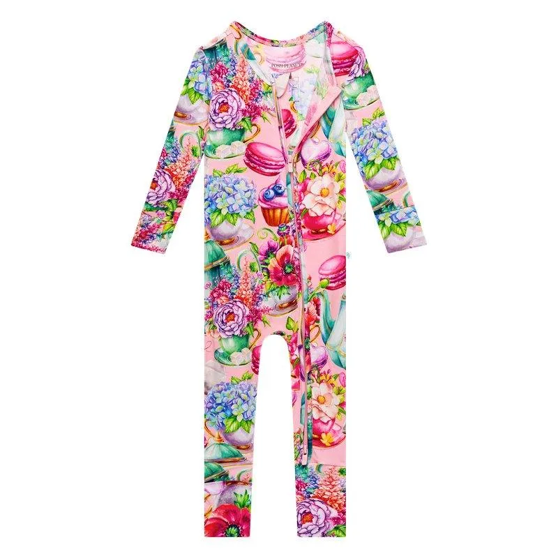 Girl's Bamboo Convertible Footie Romper - Elizabeth (Floral)