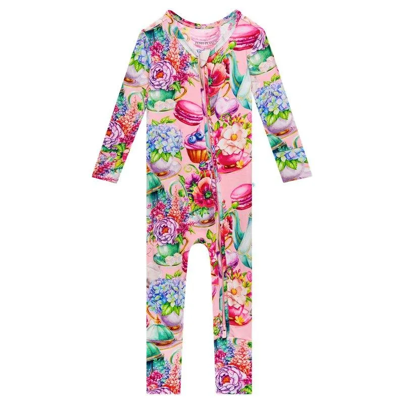 Girl's Bamboo Convertible Footie Romper - Elizabeth (Floral)