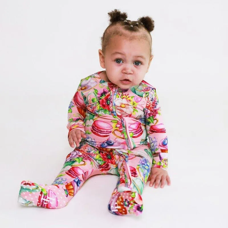Girl's Bamboo Convertible Footie Romper - Elizabeth (Floral)