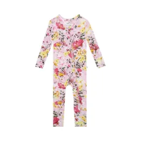 Girl's Bamboo Convertible Footie Romper - Gaia (Floral)