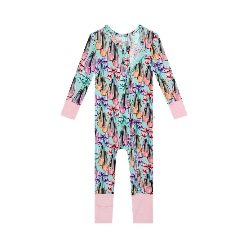 Girl's Bamboo Convertible Footie Romper - Irina (Ballet Shoes)