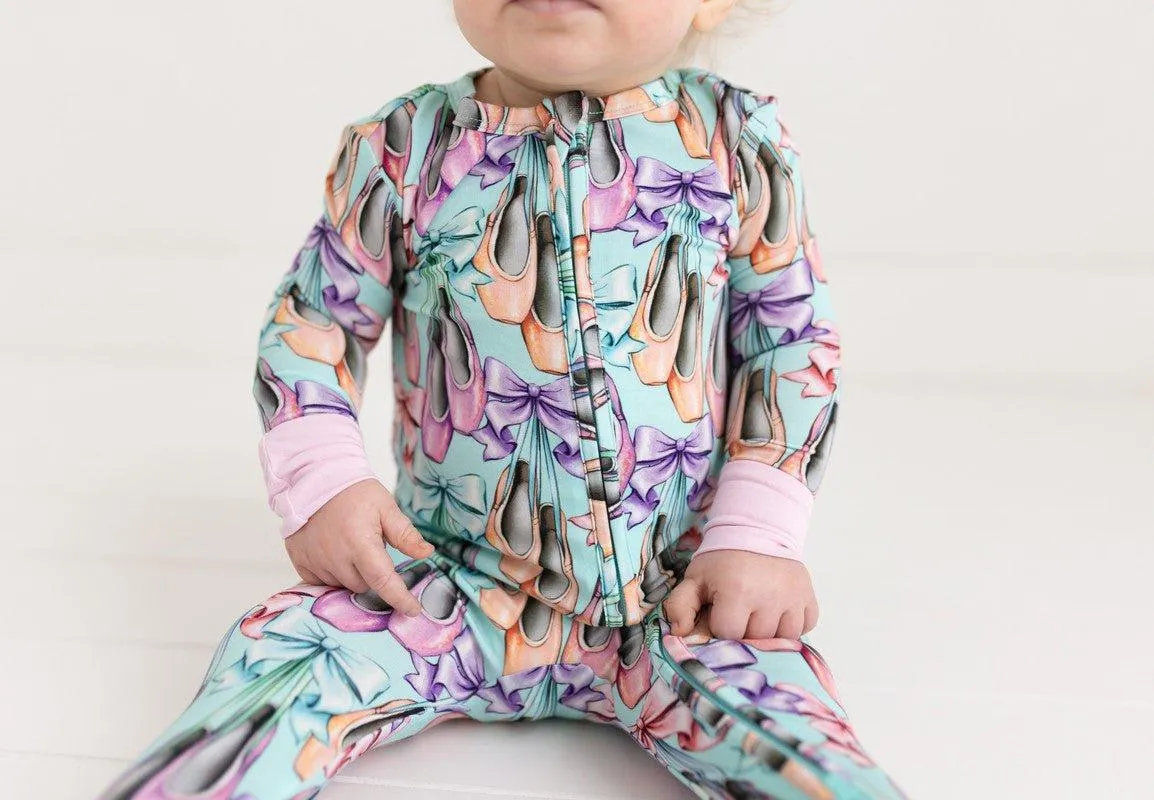 Girl's Bamboo Convertible Footie Romper - Irina (Ballet Shoes)