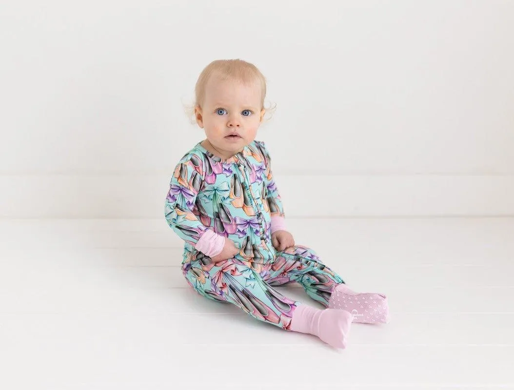 Girl's Bamboo Convertible Footie Romper - Irina (Ballet Shoes)