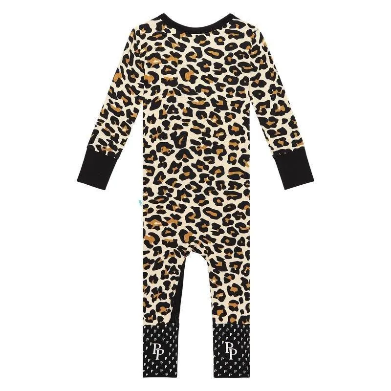 Girl's Bamboo Convertible Footie Romper - Lana Leopard