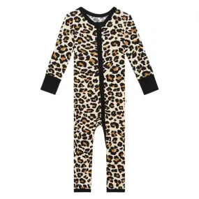 Girl's Bamboo Convertible Footie Romper - Lana Leopard
