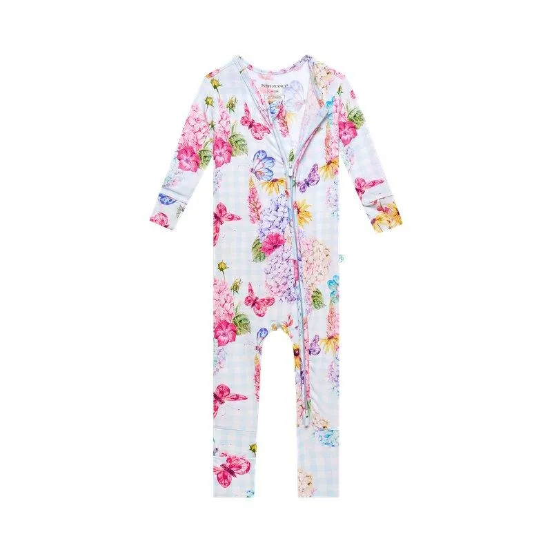 Girl's Bamboo Convertible Footie Romper - Nicolette (Floral)