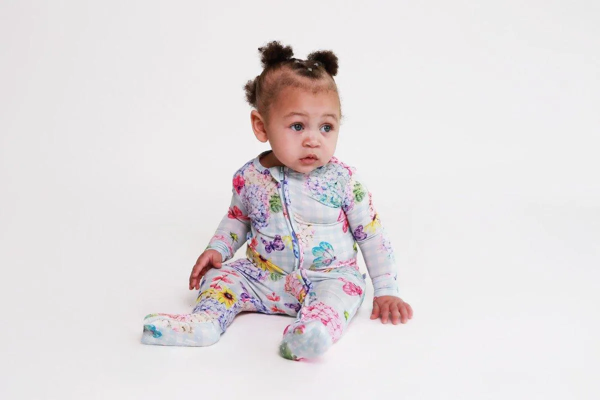 Girl's Bamboo Convertible Footie Romper - Nicolette (Floral)