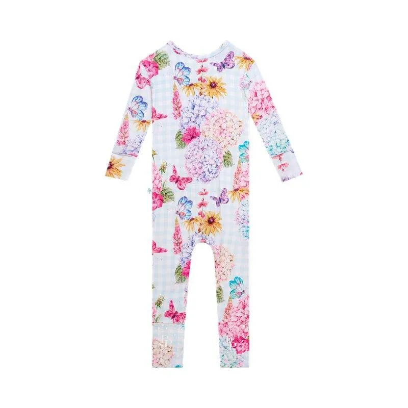 Girl's Bamboo Convertible Footie Romper - Nicolette (Floral)
