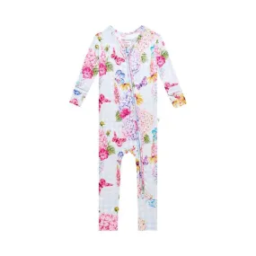 Girl's Bamboo Convertible Footie Romper - Nicolette (Floral)