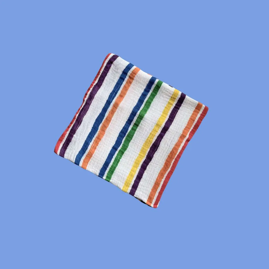 Golden Child Primary Colours Baby Swaddle - Kaleidoscope Stripe