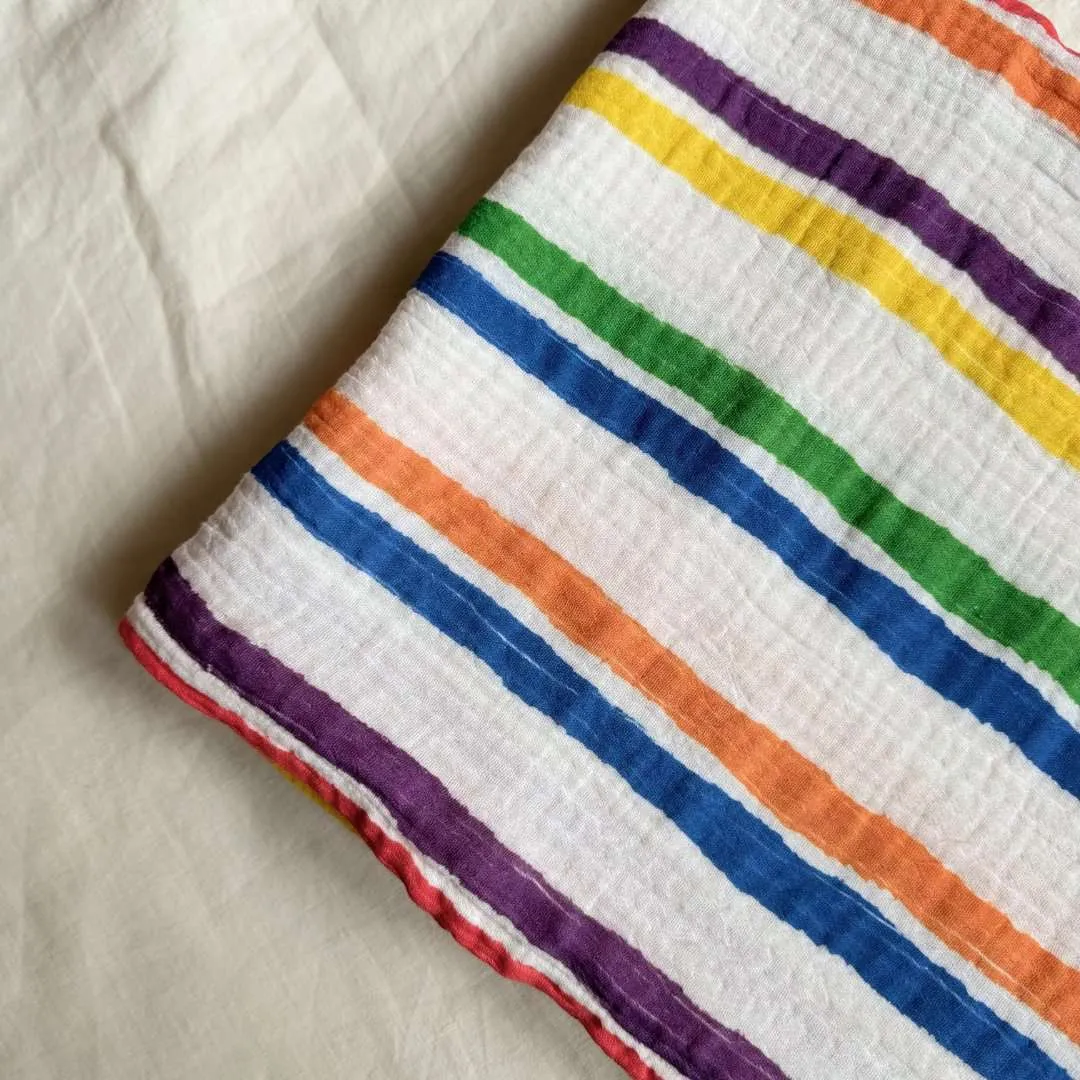 Golden Child Primary Colours Baby Swaddle - Kaleidoscope Stripe