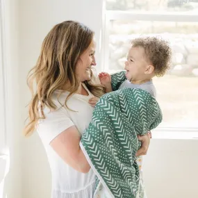 Green Mudcloth Reversible Baby Quilt