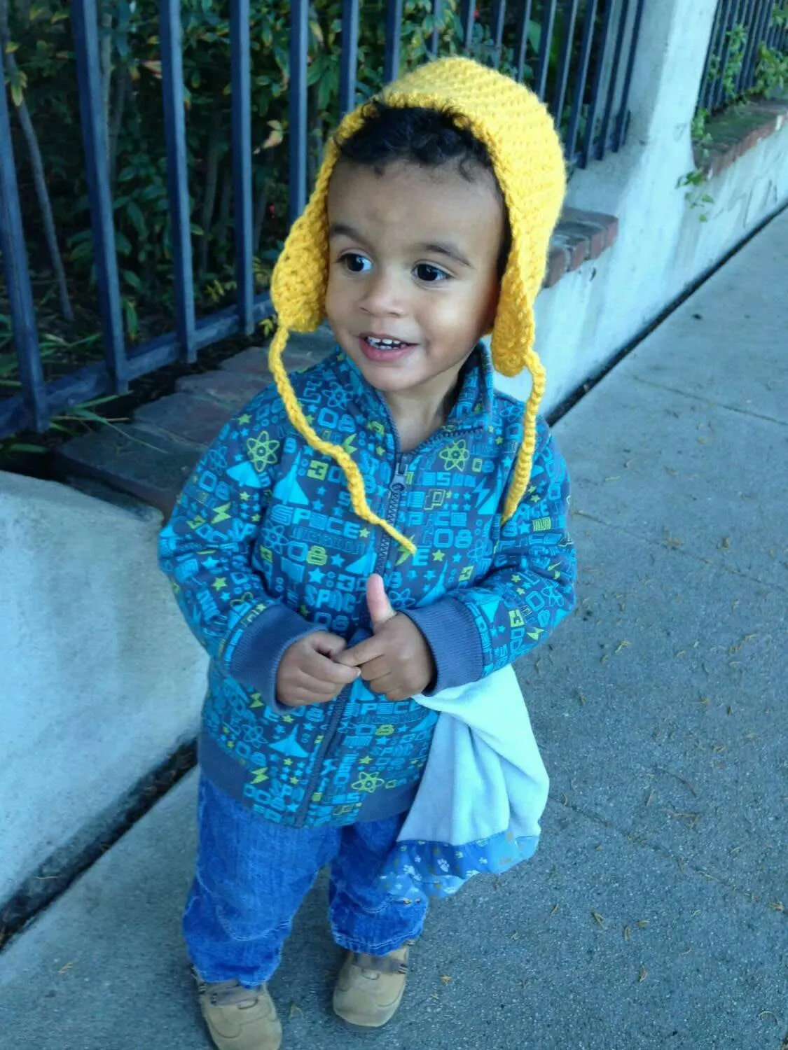 Hand Crocheted Multicolor Baby Boy Winter Hats with Earflaps