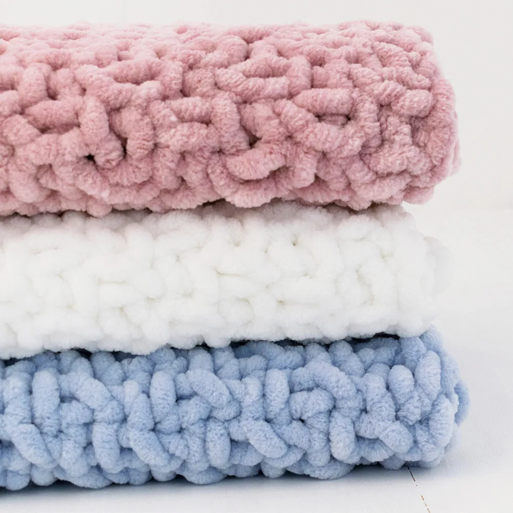Hand Knitted Baby Blanket Blue