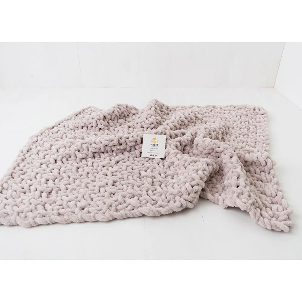 Hand Knitted Baby Blanket Oatmeal