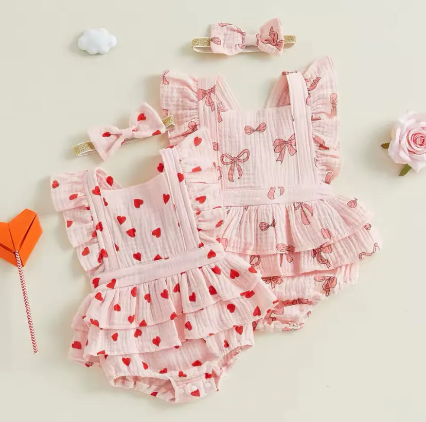 Heart Linen Romper