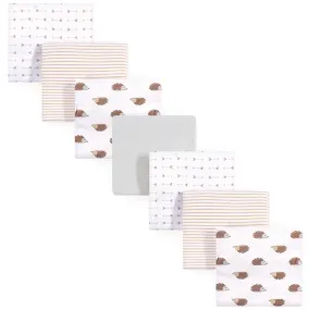 Hudson Baby Cotton Flannel Receiving Blankets Bundle, Hedgehog