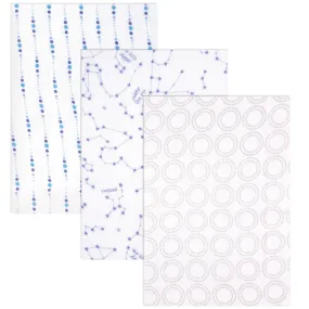 Hudson Baby Cotton Muslin Swaddle Blankets, Blue Constellation