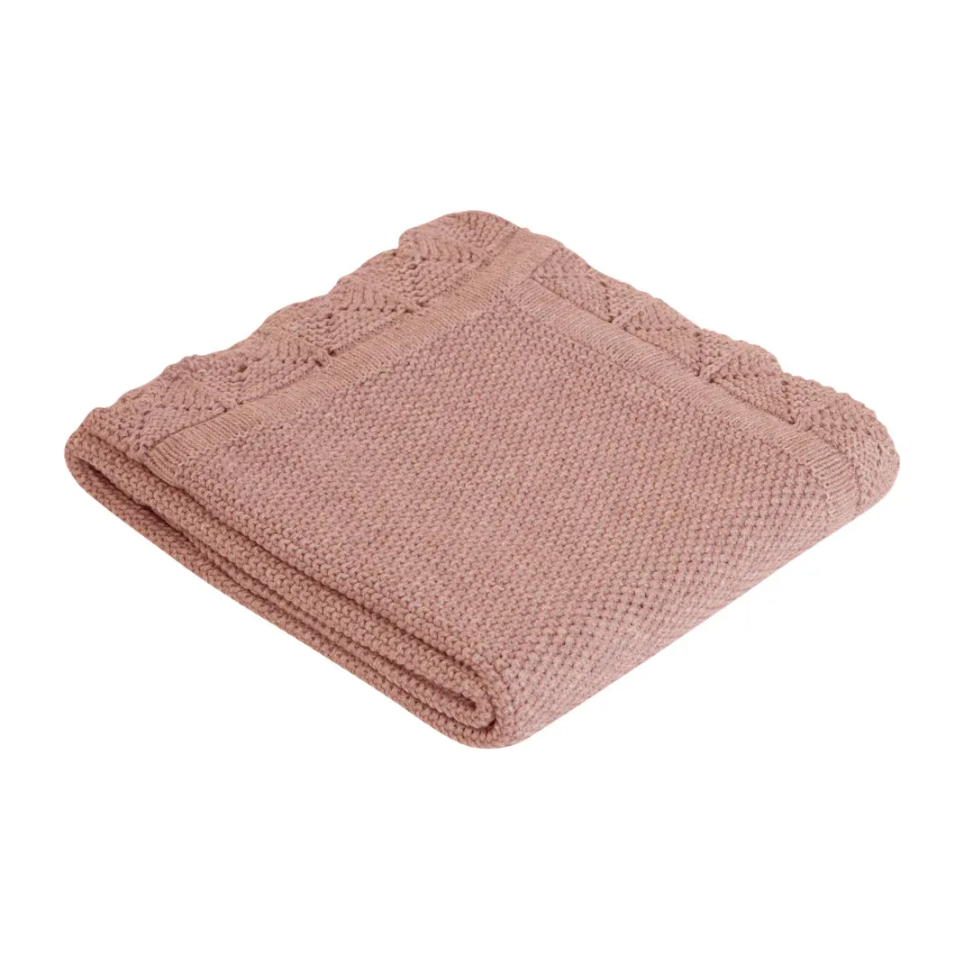 Knitted Blanket - Dusty Pink
